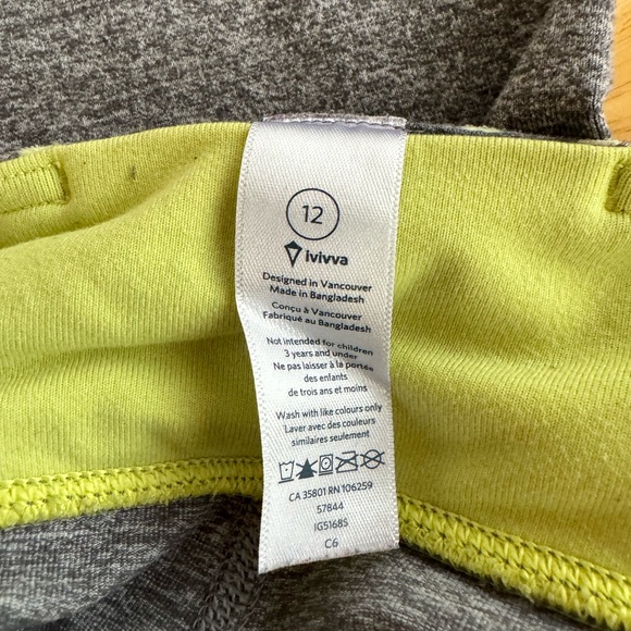 Ivviva by Lululemon Leggings Gray, with Yellow Waistband - Picture 3 of 3